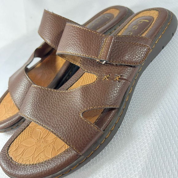 B.O.C Sandals Slip On Slides For Women Size 9 Brown Vegan Leather - Picture 6 of 10